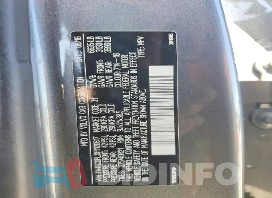 YV4BC0PLXH1120617 Photo# 13