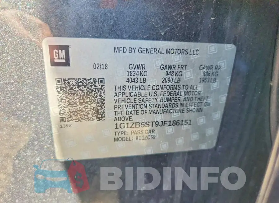 1G1ZB5ST9JF186151 Photo# 12