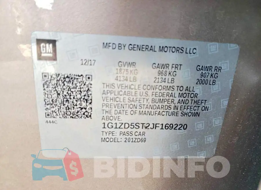 1G1ZD5ST2JF169220 Photo# 12