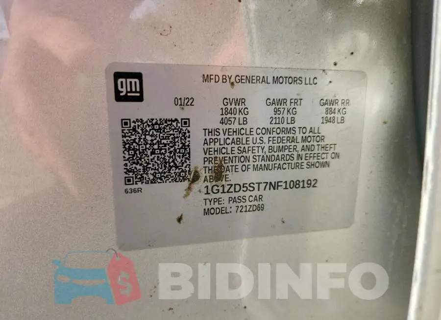 1G1ZD5ST7NF108192 Photo# 12