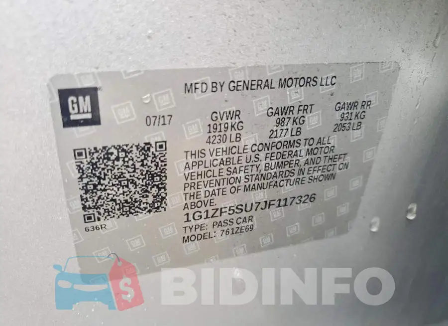 1G1ZF5SU7JF117326 Photo# 12