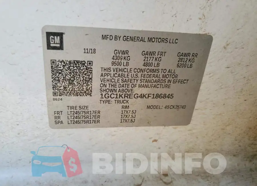 1GC1KREG4KF186845 Photo# 13