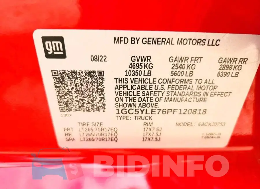 1GC5YLE76PF120818 Photo# 12