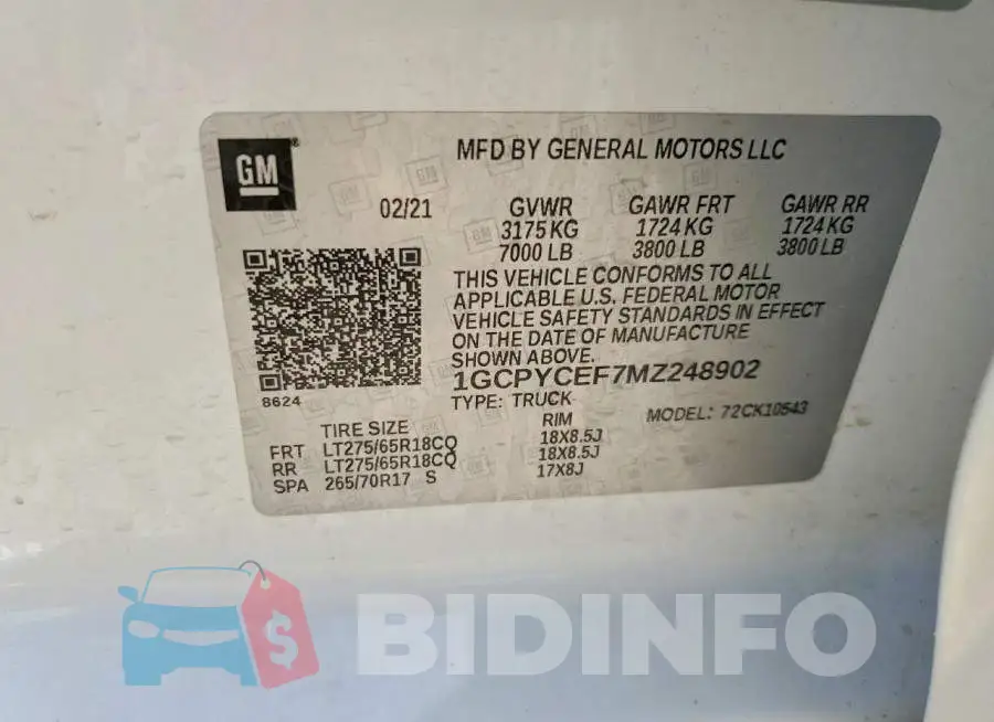 1GCPYCEF7MZ248902 Photo# 12
