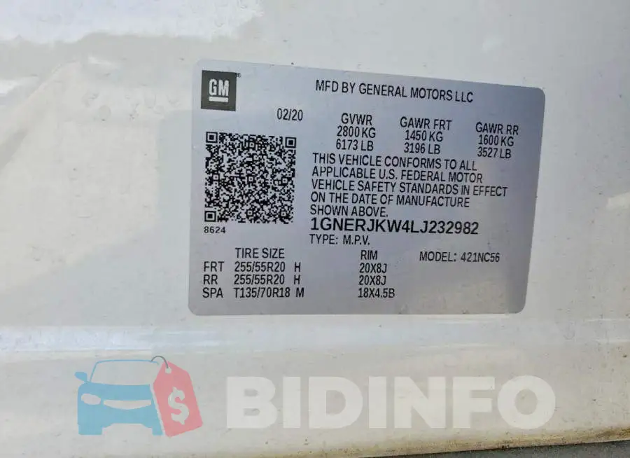 1GNERJKW4LJ232982 Photo# 12