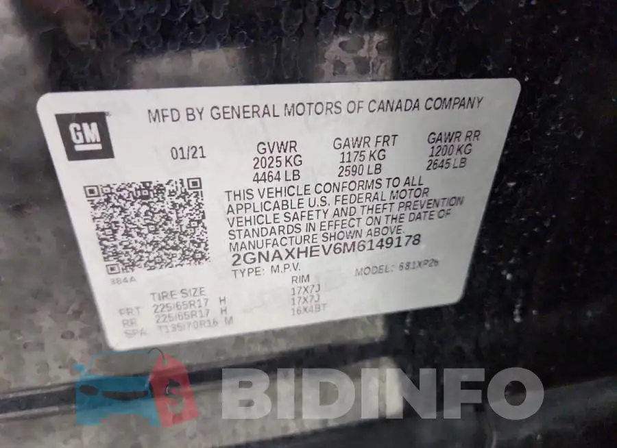 2GNAXHEV6M6149178 Photo# 14