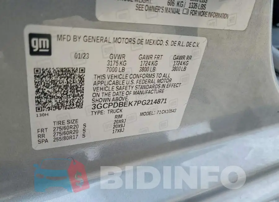 3GCPDBEK7PG214871 Photo# 12