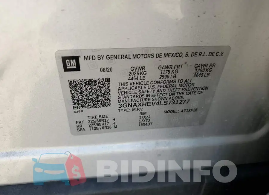 3GNAXHEV4LS731277 Photo# 12
