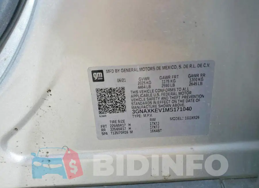 3GNAXKEV1MS171040 Photo# 13