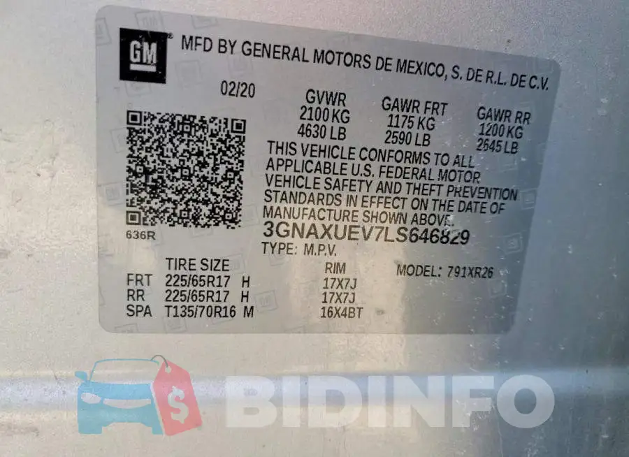 3GNAXUEV7LS646829 Photo# 12