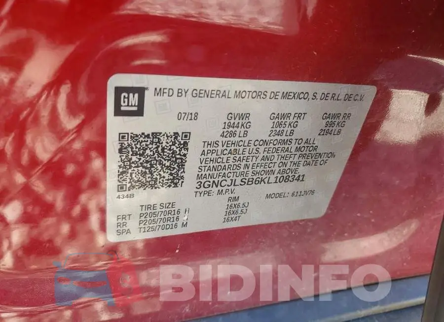 3GNCJLSB6KL108341 Photo# 13