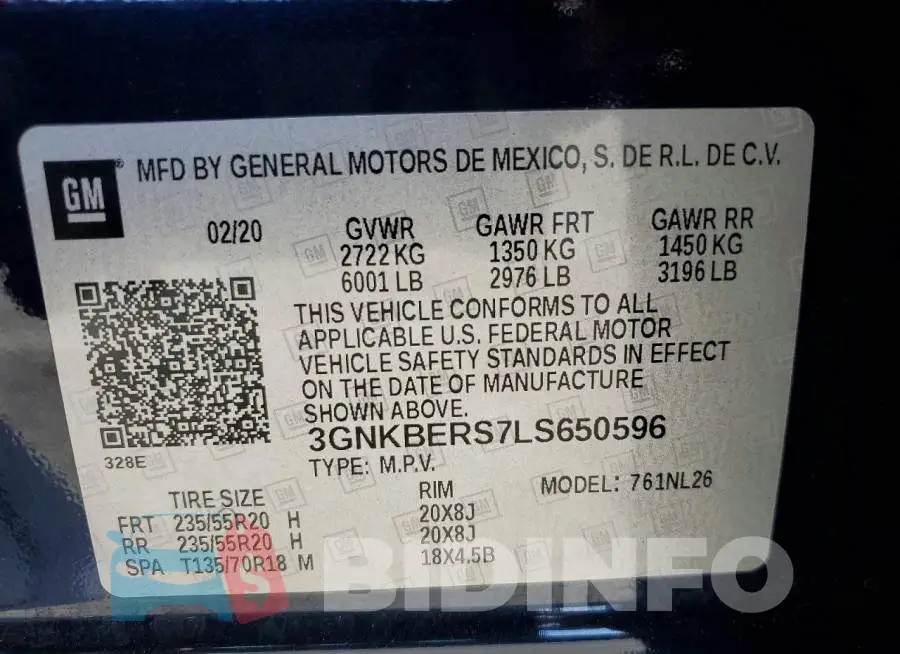 3GNKBERS7LS650596 Photo# 13