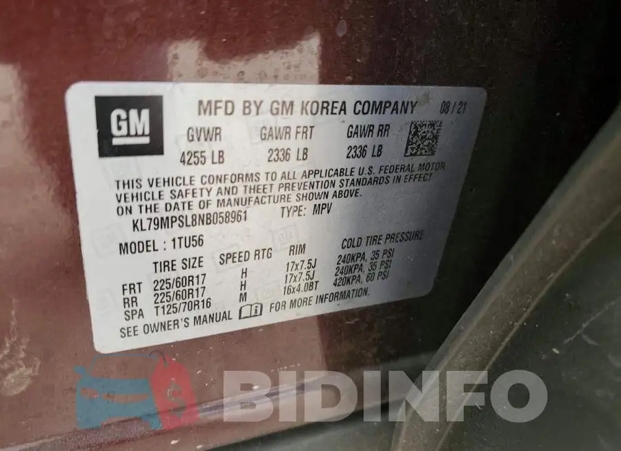 KL79MPSL8NB058961 Photo# 13