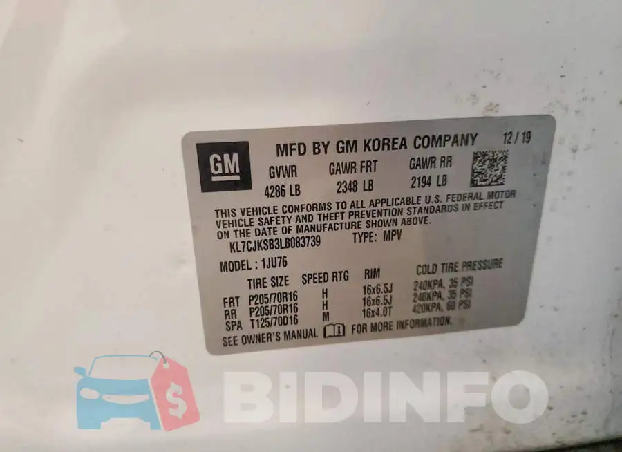 KL7CJKSB3LB083739 Photo# 13