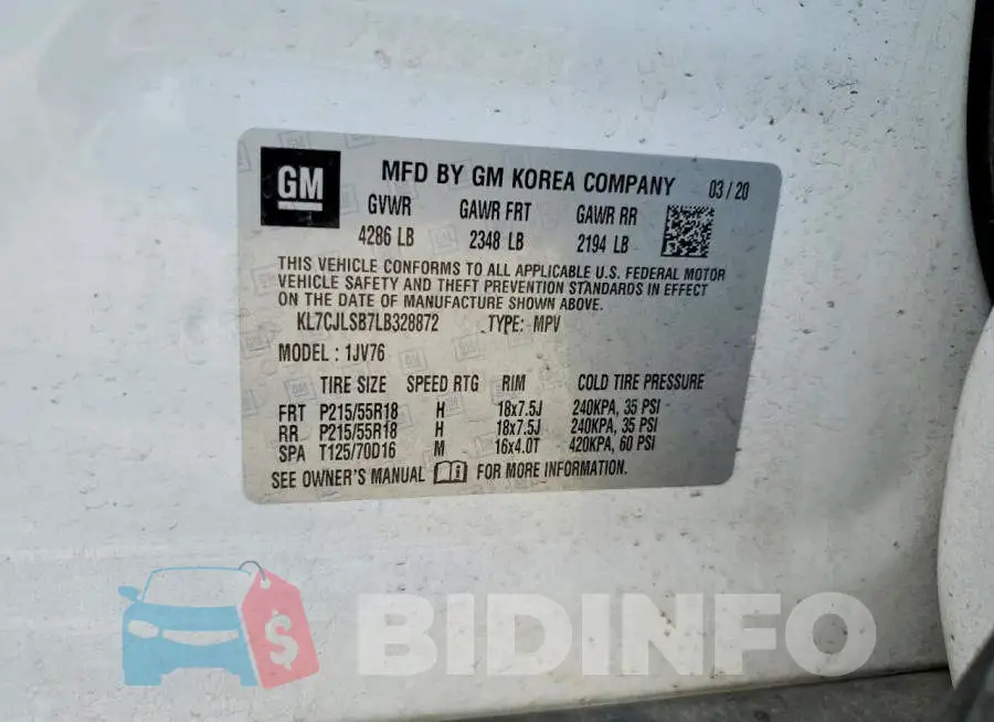 KL7CJLSB7LB328872 Photo# 13