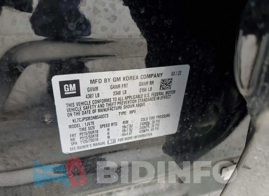KL7CJPSM3NB540373 Photo# 13