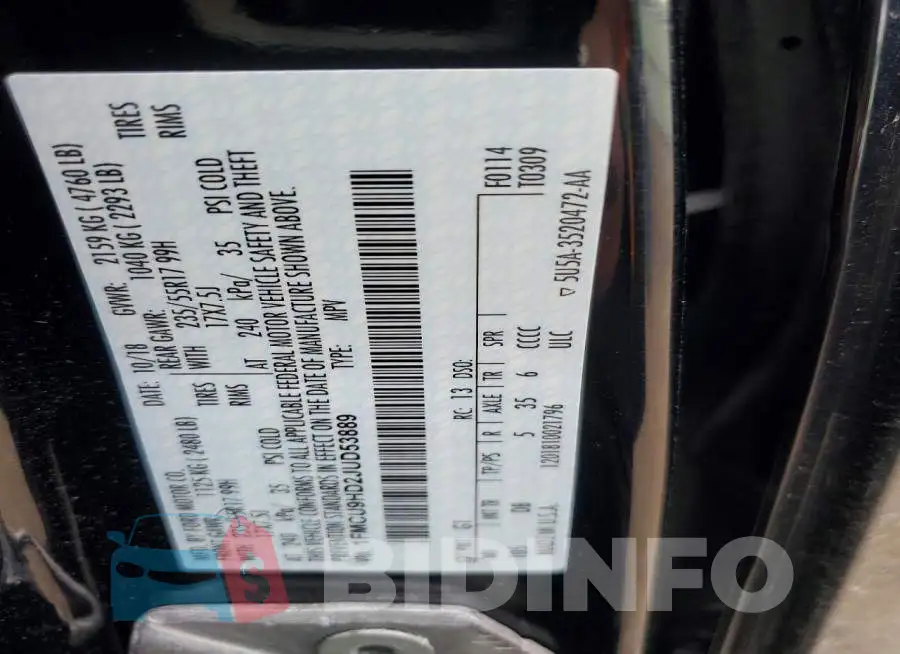 1FMCU9HD2JUD53889 Photo# 14