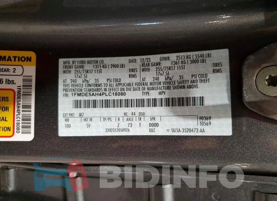 1FMDE5AH4PLC18080 Photo# 12