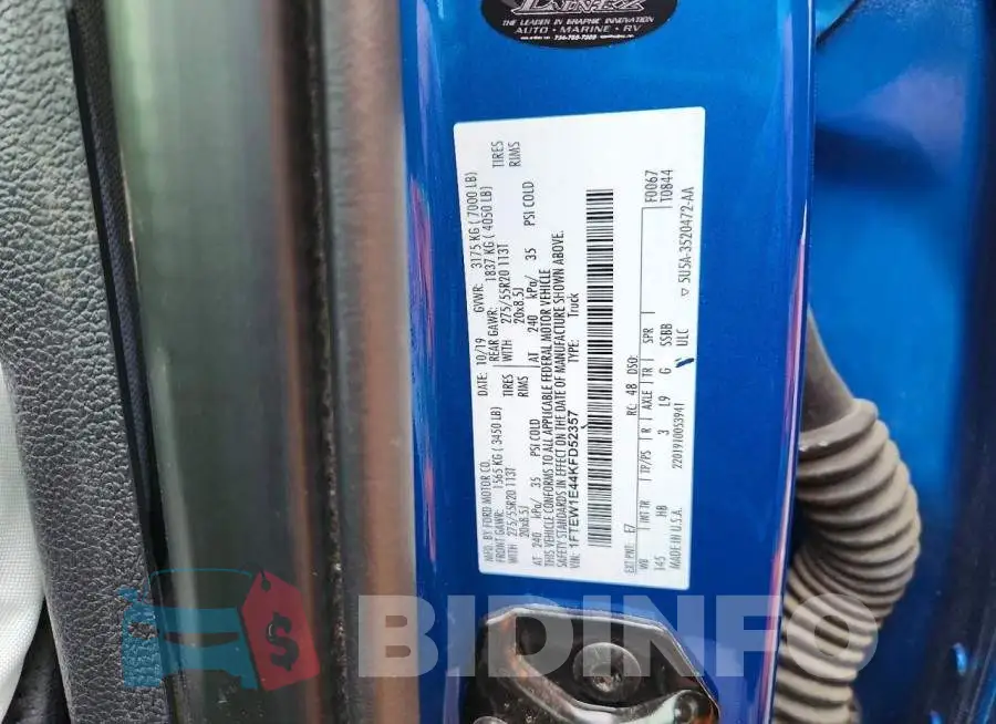 1FTEW1E44KFD52357 Photo# 12