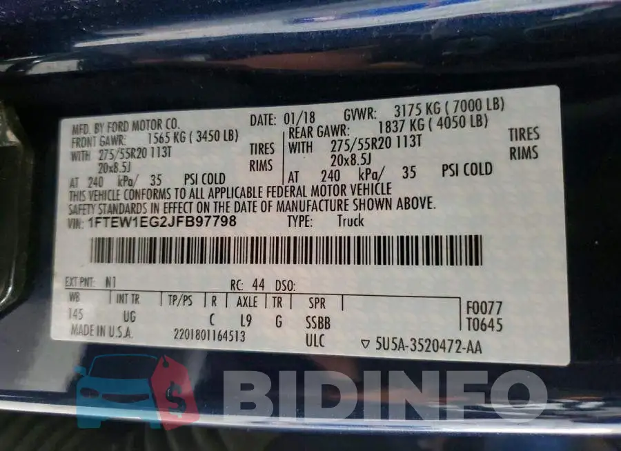1FTEW1EG2JFB97798 Photo# 12