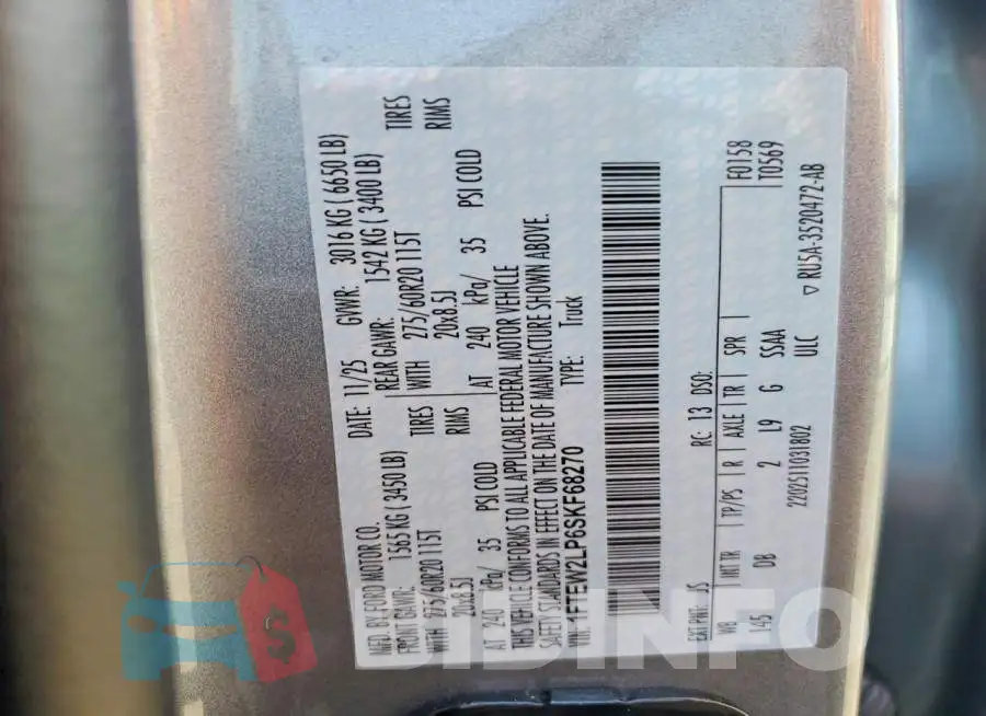 1FTEW2LP6SKF68270 Photo# 13