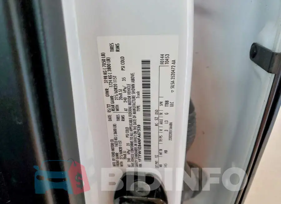 1FTFW1E84NFA67539 Photo# 12