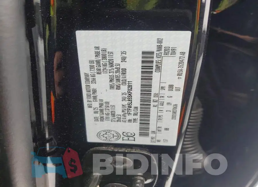 1FTFW5L85SKF02811 Photo# 13