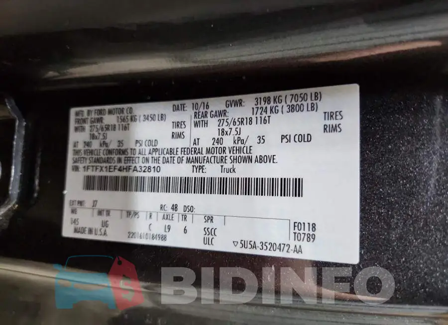 1FTFX1EF4HFA32810 Photo# 12