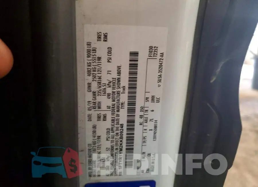 1FTYR1YM2KKB09248 Photo# 12