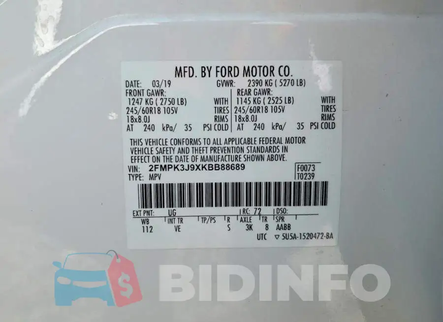 2FMPK3J9XKBB88689 Photo# 14