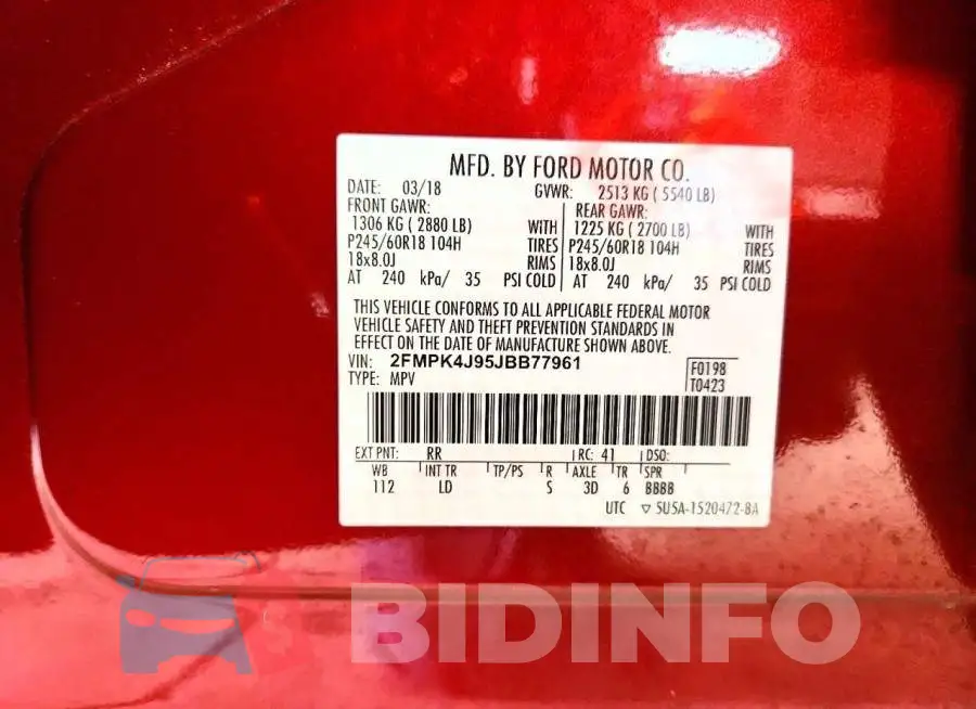 2FMPK4J95JBB77961 Photo# 13