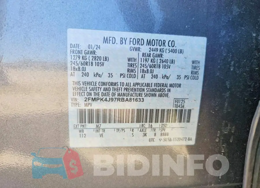2FMPK4J97RBA81633 Photo# 13