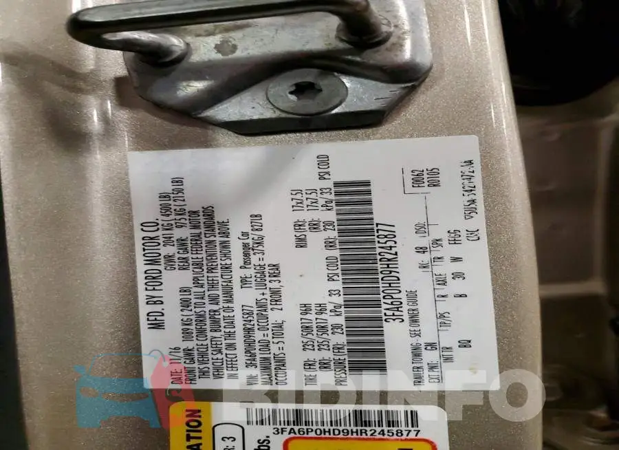 3FA6P0HD9HR245877 Photo# 12