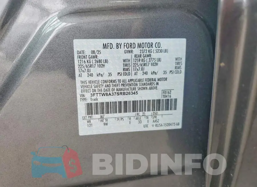 3FTTW8A37SRB26345 Photo# 12
