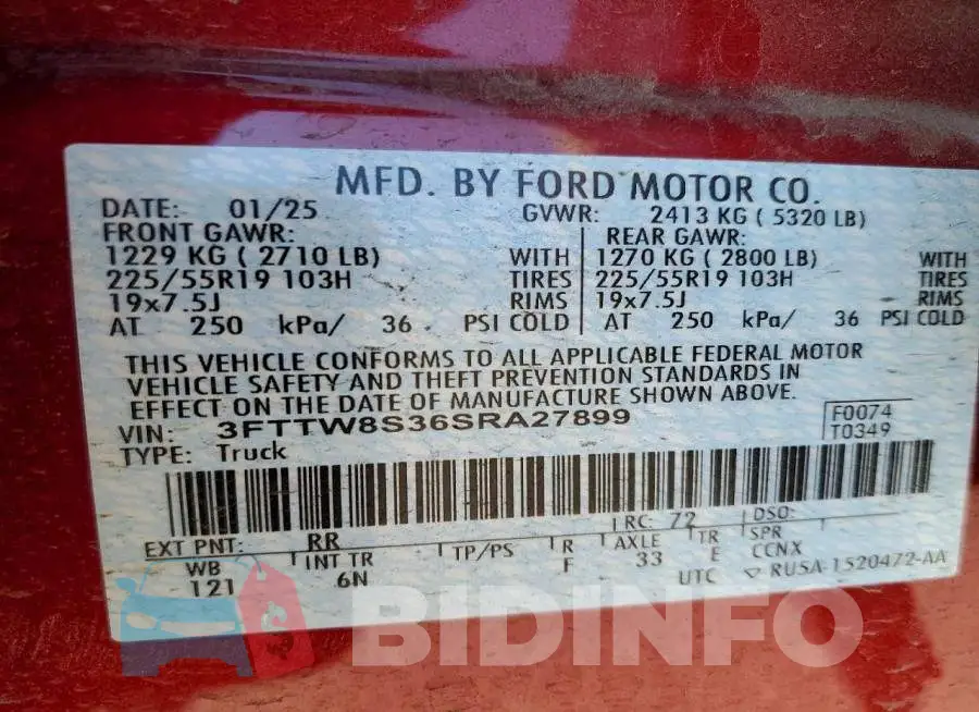 3FTTW8S36SRA27899 Photo# 13