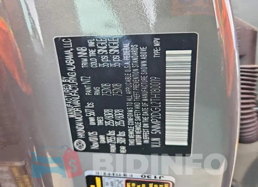 5NMP2DGL2TH180019 Photo# 13