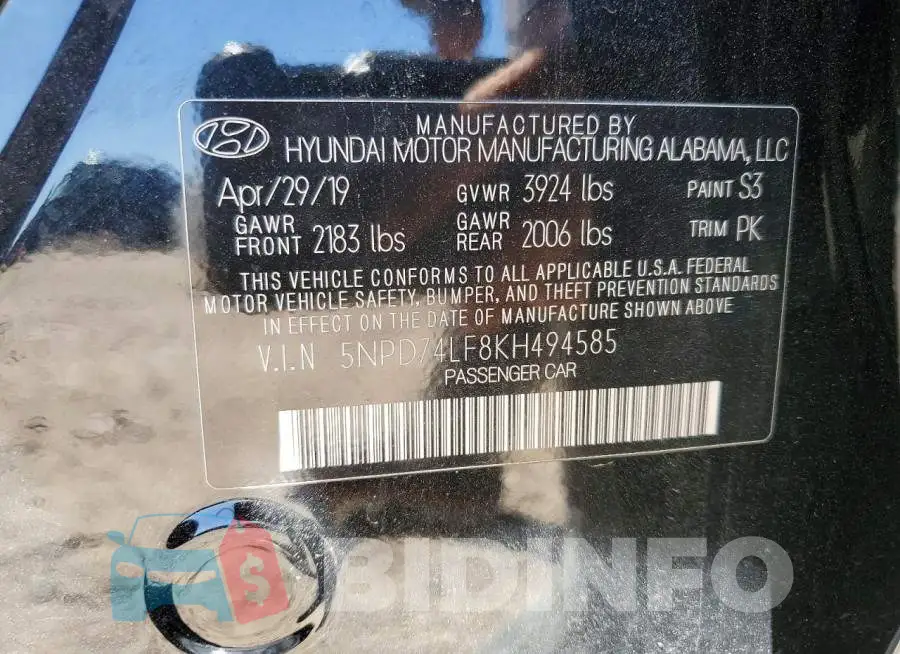 5NPD74LF8KH494585 Photo# 12