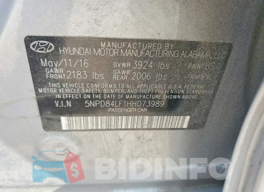 5NPD84LF1HH073989 Photo# 12