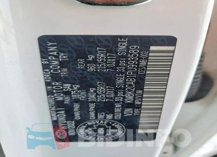 KM8K2CAB1PU993589 Photo# 12