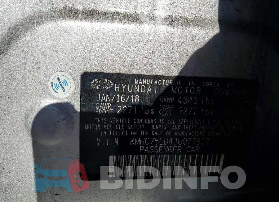 KMHC75LD4JU077917 Photo# 13