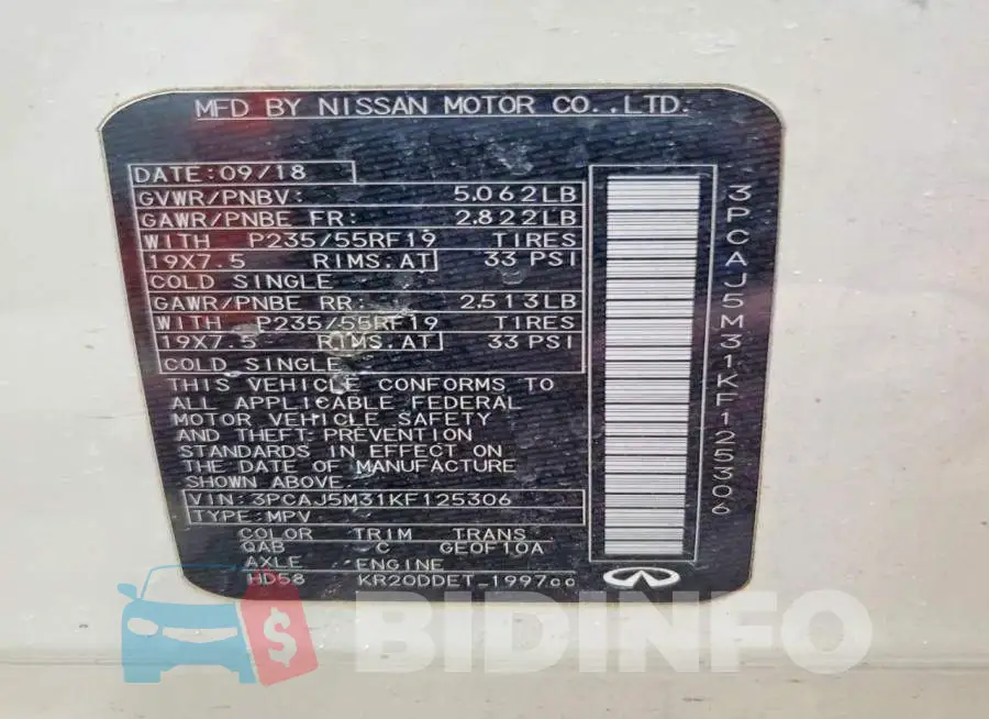 3PCAJ5M31KF125306 Photo# 13