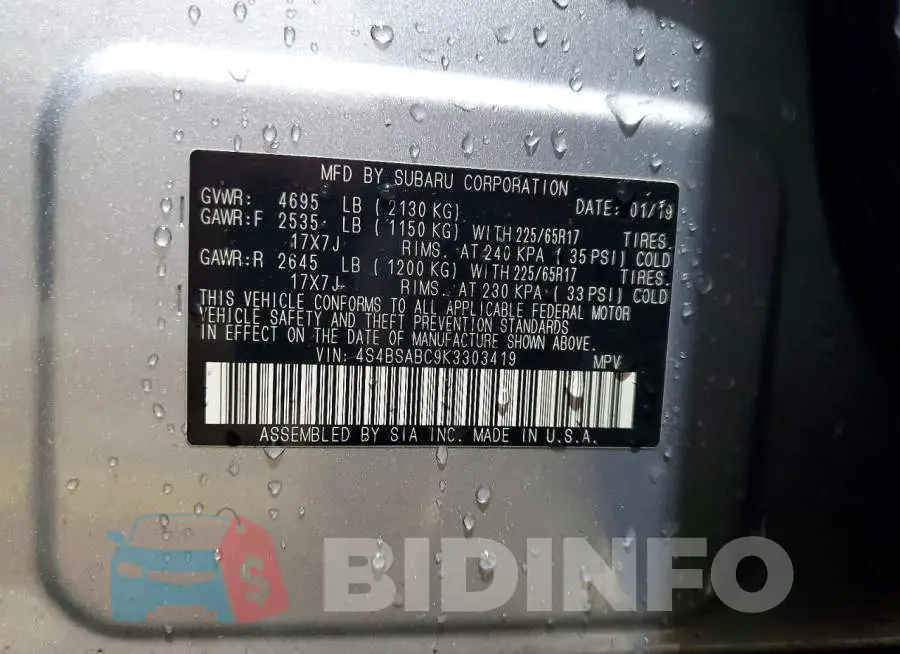 4S4BSABC9K3303419 Photo# 12
