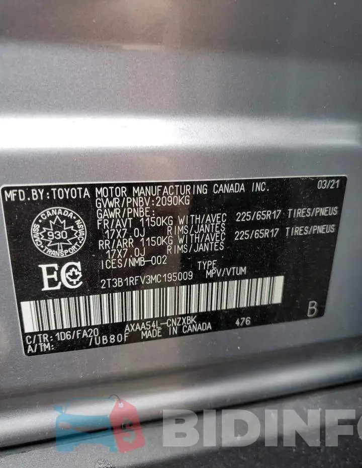 2T3B1RFV3MC195009 Photo# 13