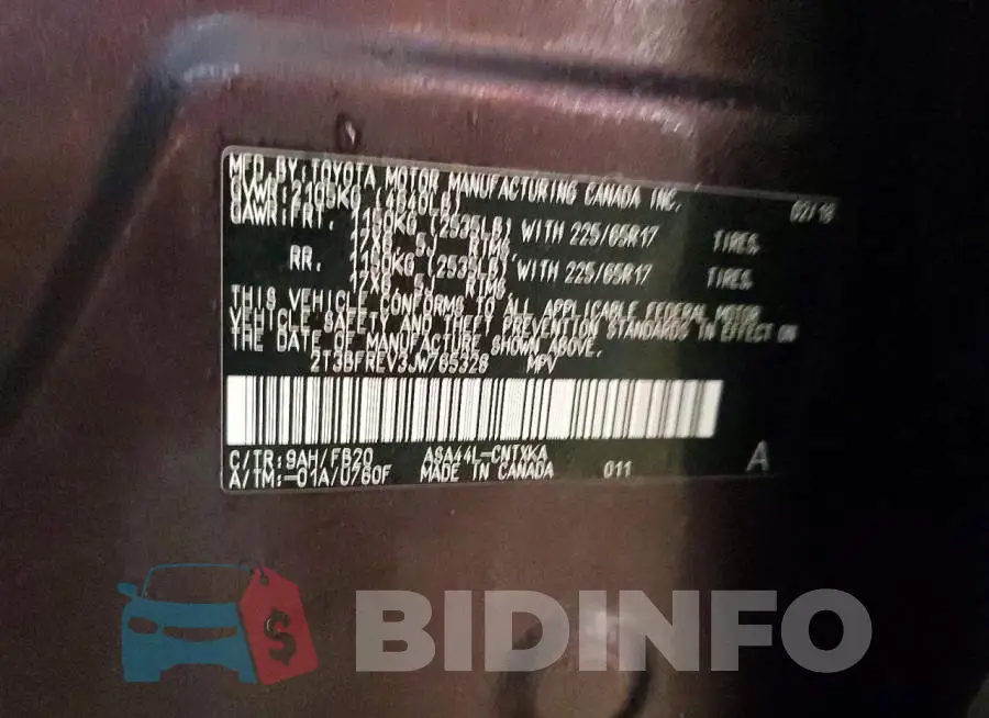 2T3BFREV3JW765328 Photo# 14