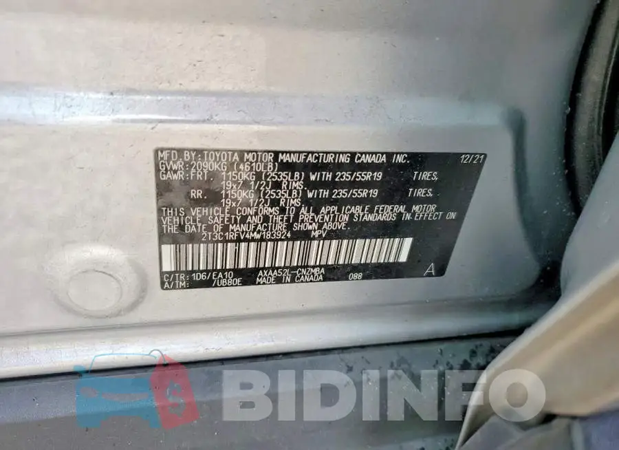2T3C1RFV4MW183924 Photo# 12