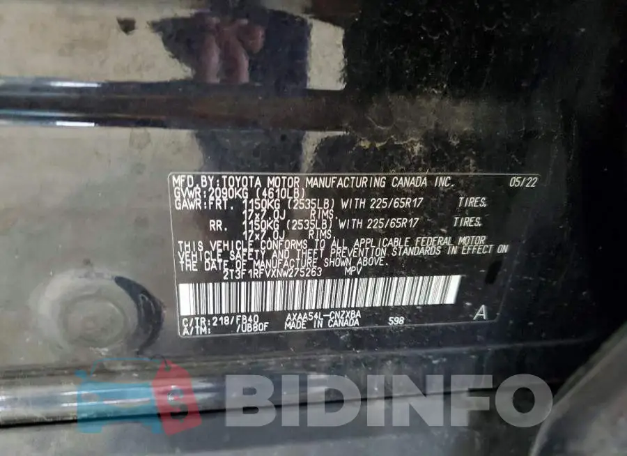 2T3F1RFVXNW275263 Photo# 13