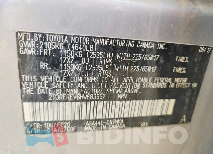 2T3RFREV6HW683957 Photo# 13