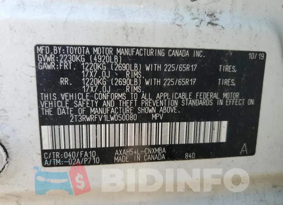 2T3RWRFV1LW050080 Photo# 13