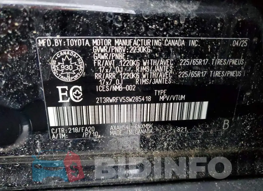 2T3RWRFV5SW285418 Photo# 13