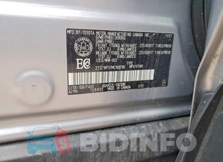 2T3Z1RFV7MC169785 Photo# 13